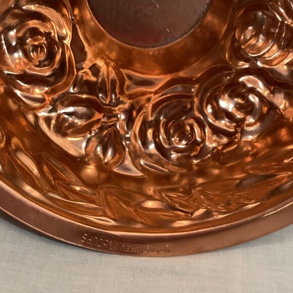 Copper Floral Wall Hanging Dessert Cake Mold 1963 AHG Made in Hong Kong 5 Cups - Picture 4 of 11